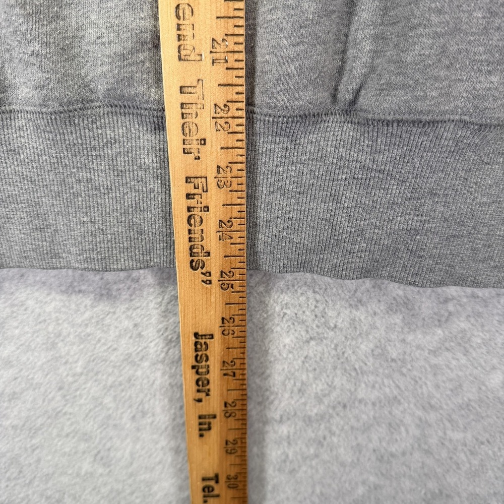 Fox Hoodie Mens Medium Gray Fox Head Graphic Fleece Pullover Kangaroo Pocket Y2K - Picture 3 of 6